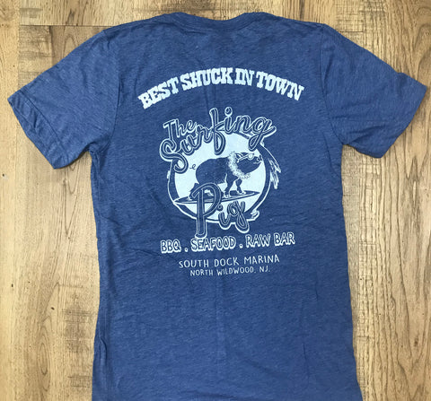 SP Saying Short Sleeve Tee Best Shuck In Town Heather Blue