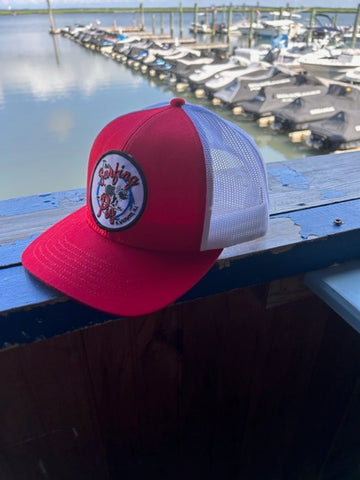 SP Red/White Mesh Trucker Hat